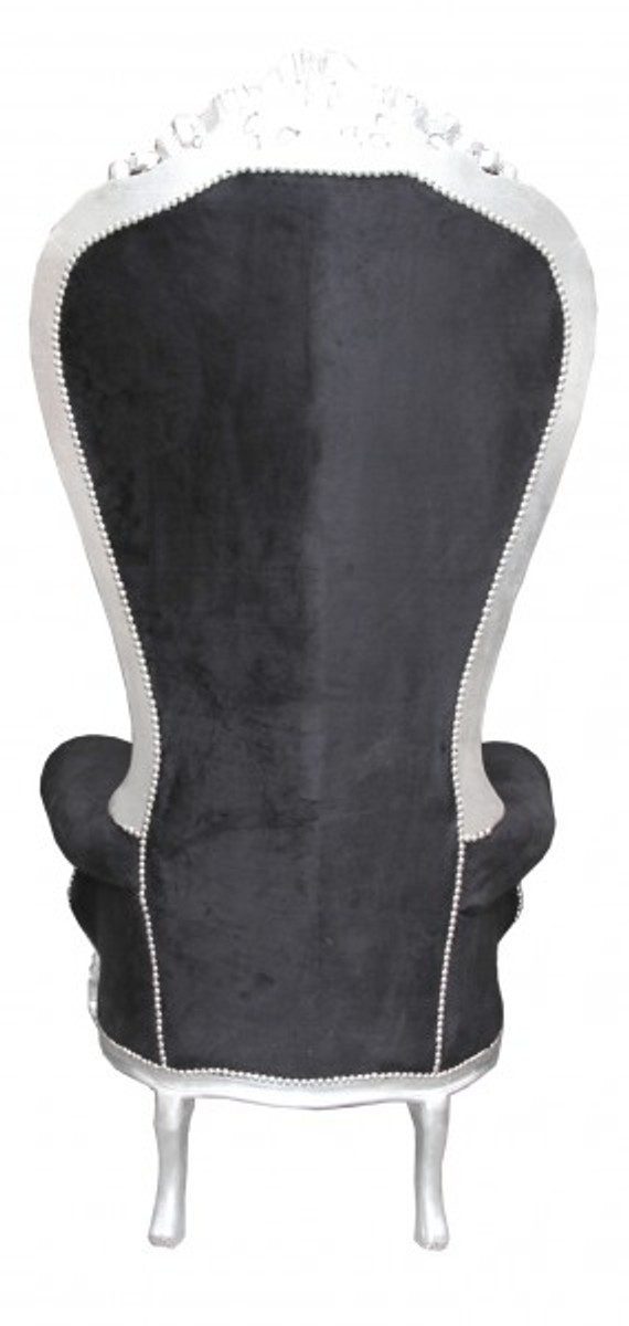 Casa Padrino Baroque throne Majestic Mod2 Black / Silver - Giant chair -Thron chair Tron Casa Padrino Baroque throne Majestic Mod2 Black / Silver - Giant chair -Thron chair Tron