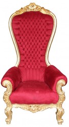 Casa Padrino Baroque Throne Armchair Majestic Mod2 Bordeaux Red/Gold - Giant Chair, 190 cm