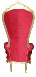 Casa Padrino Baroque Throne Armchair Majestic Mod2 Bordeaux Red/Gold - Giant Chair, 190 cm