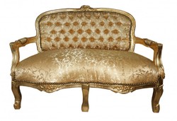 Casa Padrino Banco barroco para niños estilo antiguo, Motivo Oro / Oro, 90 x 38 x 67 cm Casa Padrino Banco barroco para niños estilo antiguo, Motivo Oro / Oro, 90 x 38 x 67 cm