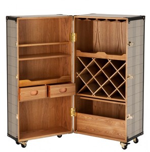 Casa Padrino Mueble Bar de Lujo Diseño Maleta Vintage - Cómoda Estilo Art Déco Barroco - 88 x 88 x H. 122 cm Casa Padrino Mueble Bar de Lujo Diseño Maleta Vintage - Cómoda Estilo Art Déco Barroco - 88 x 88 x H. 122 cm