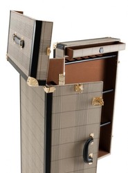 Casa Padrino Zapatero de lujo diseño maleta vintage - Cómoda Art Déco - Madera & Latón - 55,5 x 43 x H. 109 cm