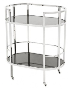 Casa Padrino Luxury Bar Trolley Serving Cart in Stainless Steel and Glass 70 x 43 x H. 81 cm Casa Padrino Luxury Bar Trolley Serving Cart in Stainless Steel and Glass 70 x 43 x H. 81 cm