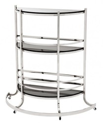 Casa Padrino Desserte de bar de luxe en acier inoxydable et verre chromé 95 x 42,5 x H. 100 cm Casa Padrino Desserte de bar de luxe en acier inoxydable et verre chromé 95 x 42,5 x H. 100 cm