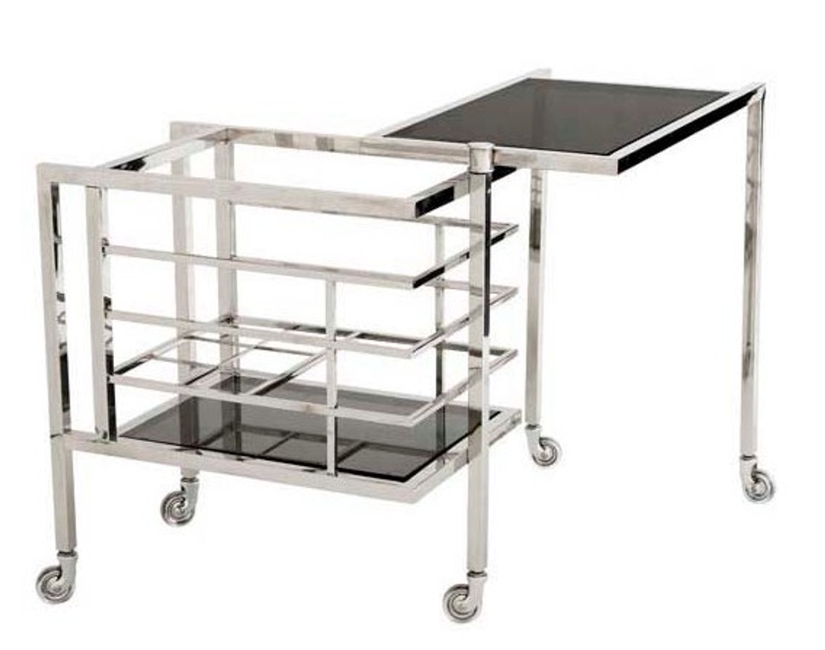 Casa Padrino Luxury Bar Trolley Trolley made of stainless steel and glass 77 x 42 x H. 77 cm - Luxury Hotel & Restaurant Furniture Casa Padrino Luxury Bar Trolley Trolley made of stainless steel and glass 77 x 42 x H. 77 cm - Luxury Hotel & Restaurant Furniture