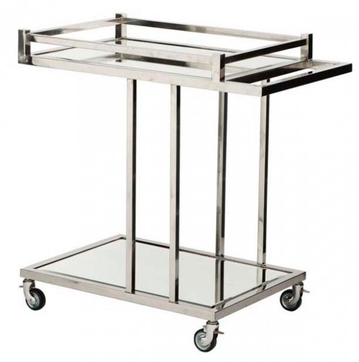Casa Padrino Luxury Bar Trolley Trolley made of stainless steel and glass 78 x 46 x H. 79 cm - Luxury Hotel & Restaurant Leading Furniture Casa Padrino Luxury Bar Trolley Trolley made of stainless steel and glass 78 x 46 x H. 79 cm - Luxury Hotel & Restaurant Leading Furniture