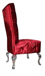 Casa Padrino Baroque Dinner Chair Bordeaux / Silver - Designer Chair - Luxury quality high chair high back Casa Padrino Baroque Dinner Chair Bordeaux / Silver - Designer Chair - Luxury quality high chair high back