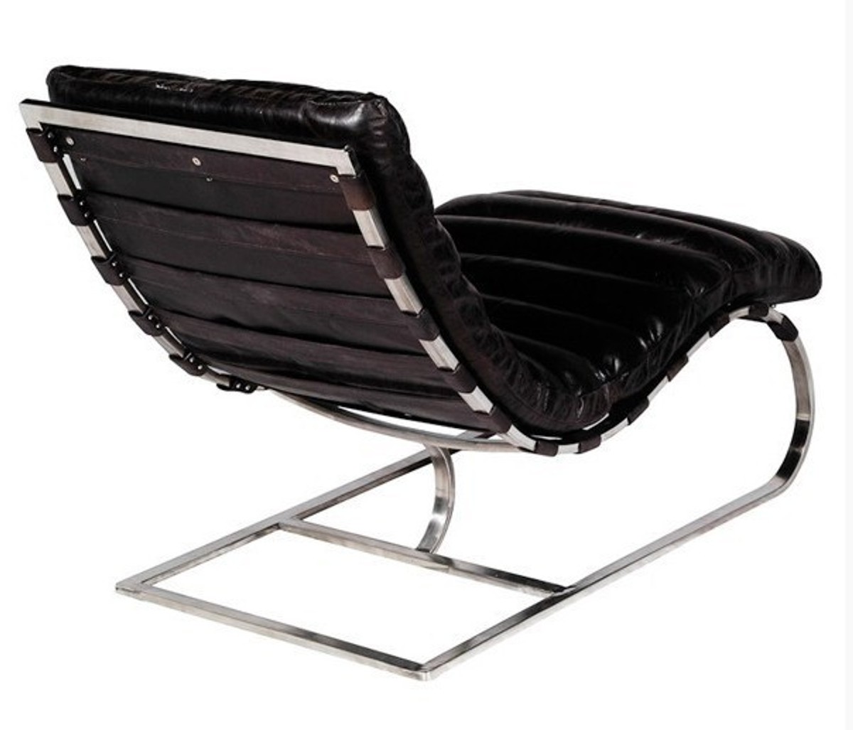 Casa Padrino luxury leather vintage couch / chair black - leather armchairs Art deco lounge reclining chair Casa Padrino luxury leather vintage couch / chair black - leather armchairs Art deco lounge reclining chair