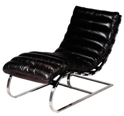 Casa Padrino Luxury Genuine Leather Vintage Armchair Art Deco Style Black - 110cm x 60cm x 78cm Casa Padrino Luxury Genuine Leather Vintage Armchair Art Deco Style Black - 110cm x 60cm x 78cm