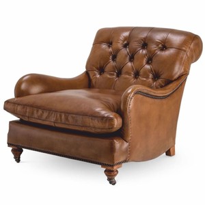 Casa Padrino Chesterfield Luxury Genuine Leather Wing Chair New York Vintage Leather Brown 84 x 100 x 86 cm