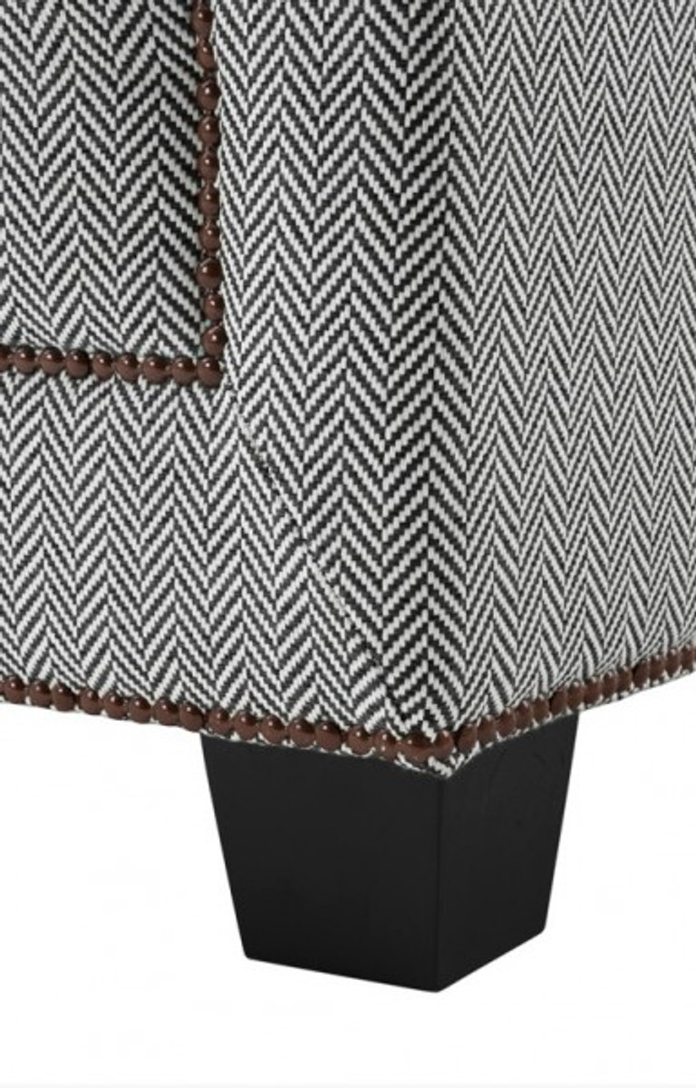 Casa Padrino Chesterfield luxury armchair cube gray herringbone - Club Chairs Casa Padrino Chesterfield luxury armchair cube gray herringbone - Club Chairs