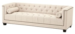 Casa Padrino Canapé de luxe Kubus Panama Crème - 3 places - Mobilier d'hôtel - Largeur 230 cm