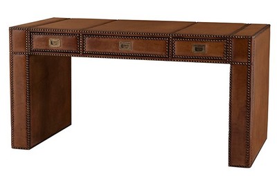 Casa Padrino Escritorio Secretario de Lujo en Cuero Marrón 150 x 72 x H 78 cm Casa Padrino Escritorio Secretario de Lujo en Cuero Marrón 150 x 72 x H 78 cm