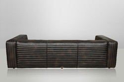 Casa Padrino Canapé de Luxe en Cuir Véritable VLAB New Fudge, 3 places, 259 x 109 x 70 cm