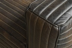 Casa Padrino Canapé de Luxe en Cuir Véritable VLAB New Fudge, 3 places, 259 x 109 x 70 cm