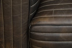 Casa Padrino Canapé de Luxe en Cuir Véritable VLAB New Fudge, 3 places, 259 x 109 x 70 cm