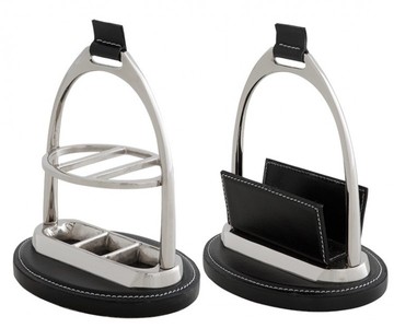 Casa Padrino Set de Bureau de Luxe Porte-lettres et Porte-stylo en Cuir Véritable Noir 17 x 12 x 20 cm Casa Padrino Set de Bureau de Luxe Porte-lettres et Porte-stylo en Cuir Véritable Noir 17 x 12 x 20 cm