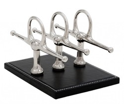 Casa Padrino Porta cartas de lujo de cuero genuino negro y níquel, 4 x 8 cm x H. 12 cm - Elegante accesorio de escritorio Casa Padrino Porta cartas de lujo de cuero genuino negro y níquel, 4 x 8 cm x H. 12 cm - Elegante accesorio de escritorio