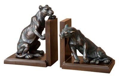 Casa Padrino Set de serre-livres de luxe Lions en Bronze / Laiton - 18 x 12 x H. 22 cm Casa Padrino Set de serre-livres de luxe Lions en Bronze / Laiton - 18 x 12 x H. 22 cm