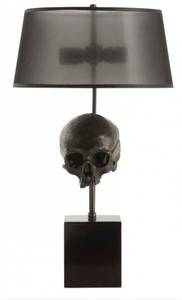 Casa Padrino luxury table lamp skull black / antique brass Ø 35 x H. 77 cm - Desk lamp with round lampshades - Luxury lights - Luxury furniture - Luxury interior Casa Padrino luxury table lamp skull black / antique brass Ø 35 x H. 77 cm - Desk lamp with round lampshades - Luxury lights - Luxury furniture - Luxury interior