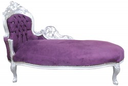 Casa Padrino Chaise Longue Barroca King Púrpura/Plata con Pedrería Bling Bling, 155 x 70 x 100 cm Casa Padrino Chaise Longue Barroca King Púrpura/Plata con Pedrería Bling Bling, 155 x 70 x 100 cm
