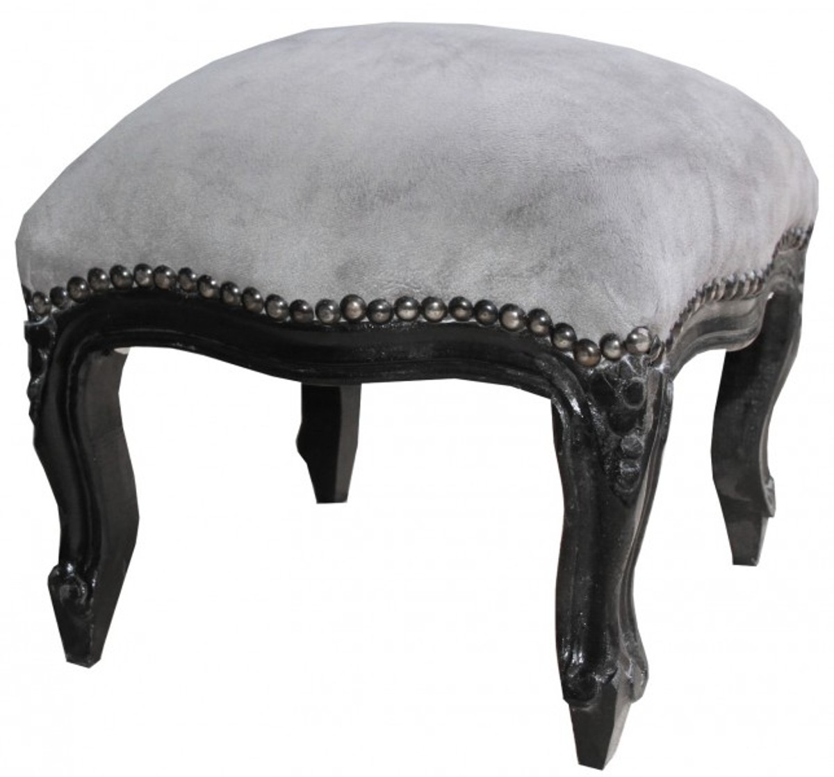 Casa Padrino baroque escabeau gris / noir - meubles anciens - Tabouret Casa Padrino baroque escabeau gris / noir - meubles anciens - Tabouret