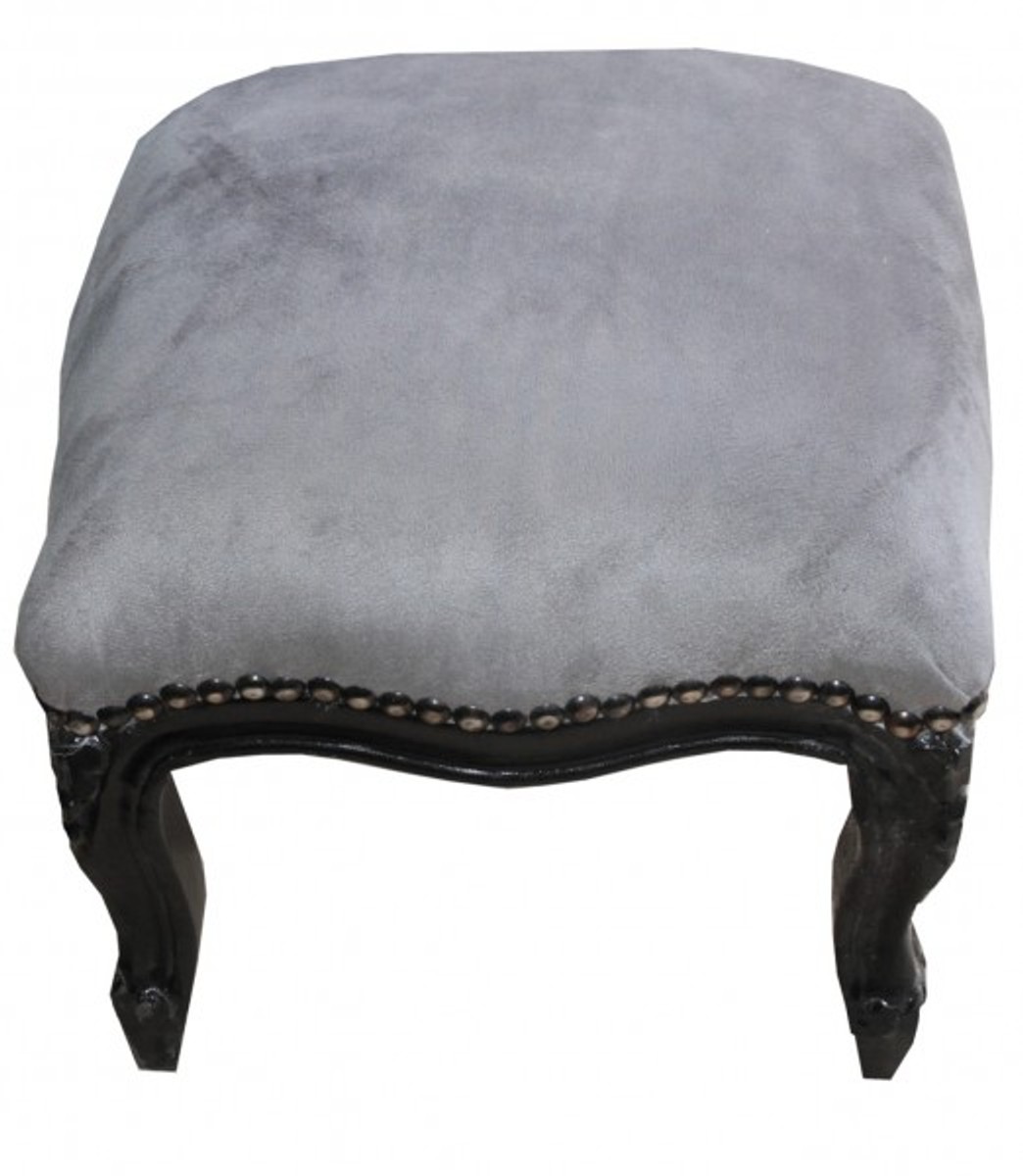 Casa Padrino baroque escabeau gris / noir - meubles anciens - Tabouret Casa Padrino baroque escabeau gris / noir - meubles anciens - Tabouret