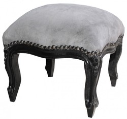 Casa Padrino baroque ottoman grey / black - antique furniture - stools