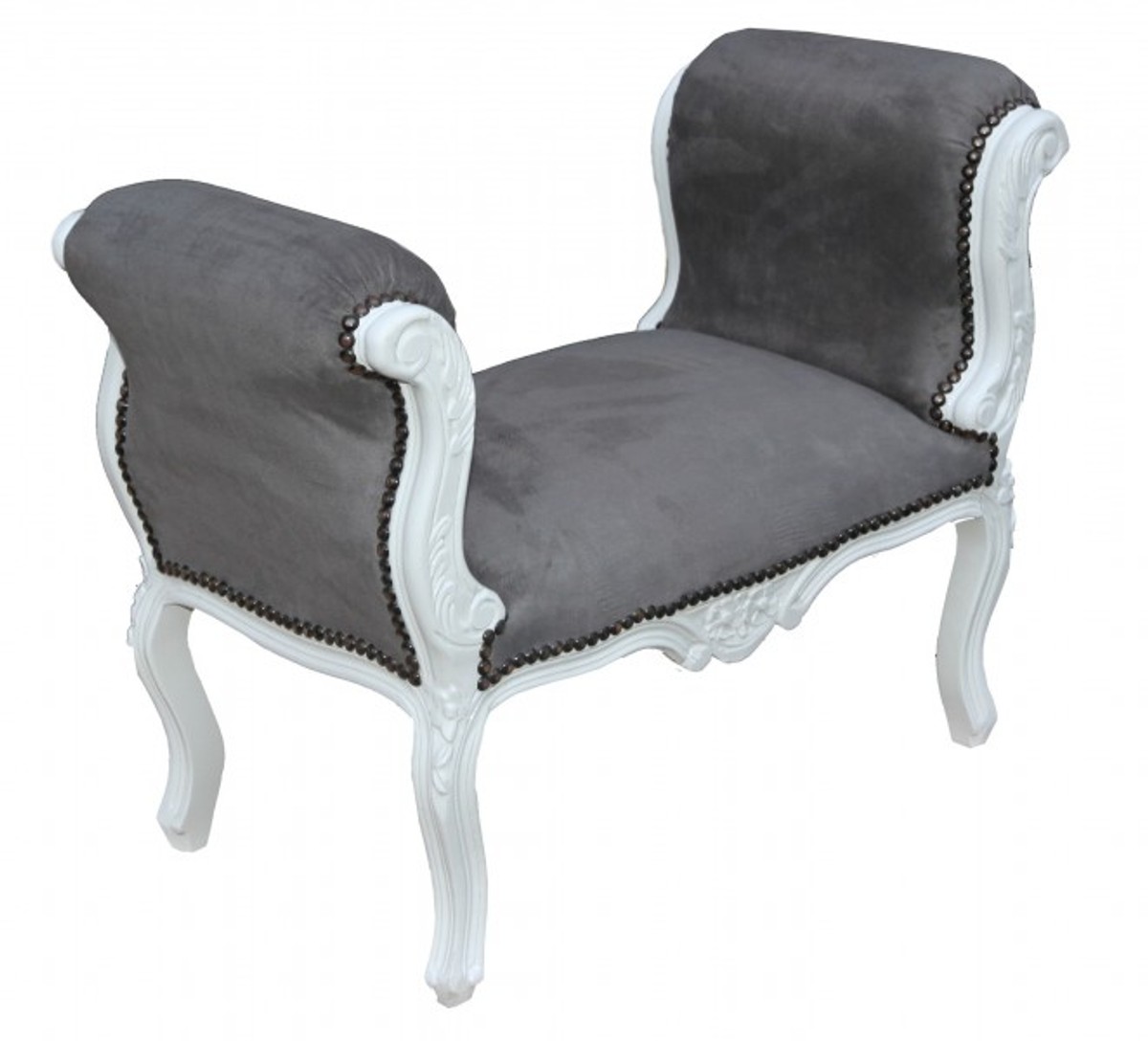 Casa Padrino Barock Schemel Grau Mittelgrau Hellgrau Weiß Hocker Sitzbank Sitzhocker Schemelhocker Stool Baroque Ottoman Antik Antique Style Casa Padrino Barock Schemel Grau Mittelgrau Hellgrau Weiß Hocker Sitzbank Sitzhocker Schemelhocker Stool Baroque Ottoman Antik Antique Style