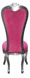 Casa Padrino chaise trône baroque Reine Anne Rose / Argent - Fauteuil haut Casa Padrino chaise trône baroque Reine Anne Rose / Argent - Fauteuil haut