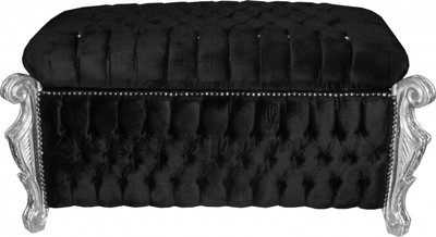 Casa Padrino Barock Truhe Bank Truhenbank Schwarz Silber Glitzersteine Baroque Trunk Casa Padrino Barock Truhe Bank Truhenbank Schwarz Silber Glitzersteine Baroque Trunk