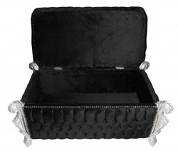 Casa Padrino Barock Truhe Bank Truhenbank Schwarz Silber Glitzersteine Baroque Trunk Casa Padrino Barock Truhe Bank Truhenbank Schwarz Silber Glitzersteine Baroque Trunk