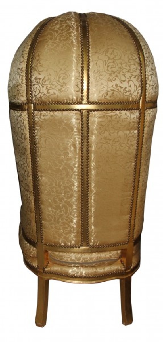 Casa Padrino baroque throne Victory Gold Pattern / Gold - Balloon Chair -Thron chair Tron Casa Padrino baroque throne Victory Gold Pattern / Gold - Balloon Chair -Thron chair Tron