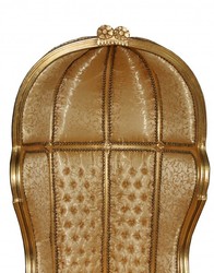 Casa Padrino Sillón Trono Barroco Victory Patrón Oro / Oro - Silla Balloon de Madera Maciza 177 cm Altura Casa Padrino Sillón Trono Barroco Victory Patrón Oro / Oro - Silla Balloon de Madera Maciza 177 cm Altura