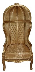 Casa Padrino Sillón Trono Barroco Victory Patrón Oro / Oro - Silla Balloon de Madera Maciza 177 cm Altura Casa Padrino Sillón Trono Barroco Victory Patrón Oro / Oro - Silla Balloon de Madera Maciza 177 cm Altura