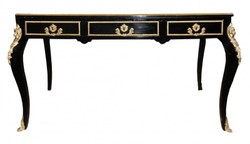 Casa Padrino Bureau Baroque de Luxe en Noir Or et Bordeaux, 140 x 80 x 82 cm, Secrétaire de Style Antique Casa Padrino Bureau Baroque de Luxe en Noir Or et Bordeaux, 140 x 80 x 82 cm, Secrétaire de Style Antique