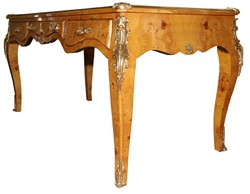 Casa Padrino Escritorio Barroco de Lujo en Arce Ojo de Pájaro Estilo Antiguo, 160 x 80 x 82 cm Casa Padrino Escritorio Barroco de Lujo en Arce Ojo de Pájaro Estilo Antiguo, 160 x 80 x 82 cm