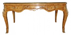 Casa Padrino Escritorio Barroco de Lujo en Arce Ojo de Pájaro Estilo Antiguo, 160 x 80 x 82 cm Casa Padrino Escritorio Barroco de Lujo en Arce Ojo de Pájaro Estilo Antiguo, 160 x 80 x 82 cm