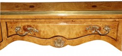 Casa Padrino Escritorio Barroco de Lujo en Arce Ojo de Pájaro Estilo Antiguo, 160 x 80 x 82 cm Casa Padrino Escritorio Barroco de Lujo en Arce Ojo de Pájaro Estilo Antiguo, 160 x 80 x 82 cm