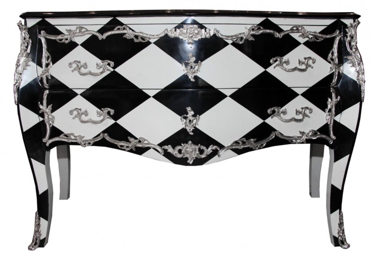 Casa Padrino Baroque Commode Karo Design 130cm - unique objects an antique look Casa Padrino Baroque Commode Karo Design 130cm - unique objects an antique look