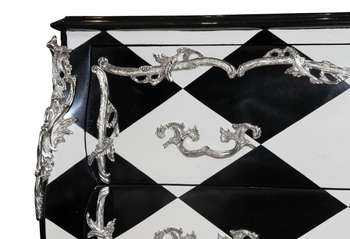 Casa Padrino Baroque Commode Karo Design 130cm - unique objects an antique look Casa Padrino Baroque Commode Karo Design 130cm - unique objects an antique look