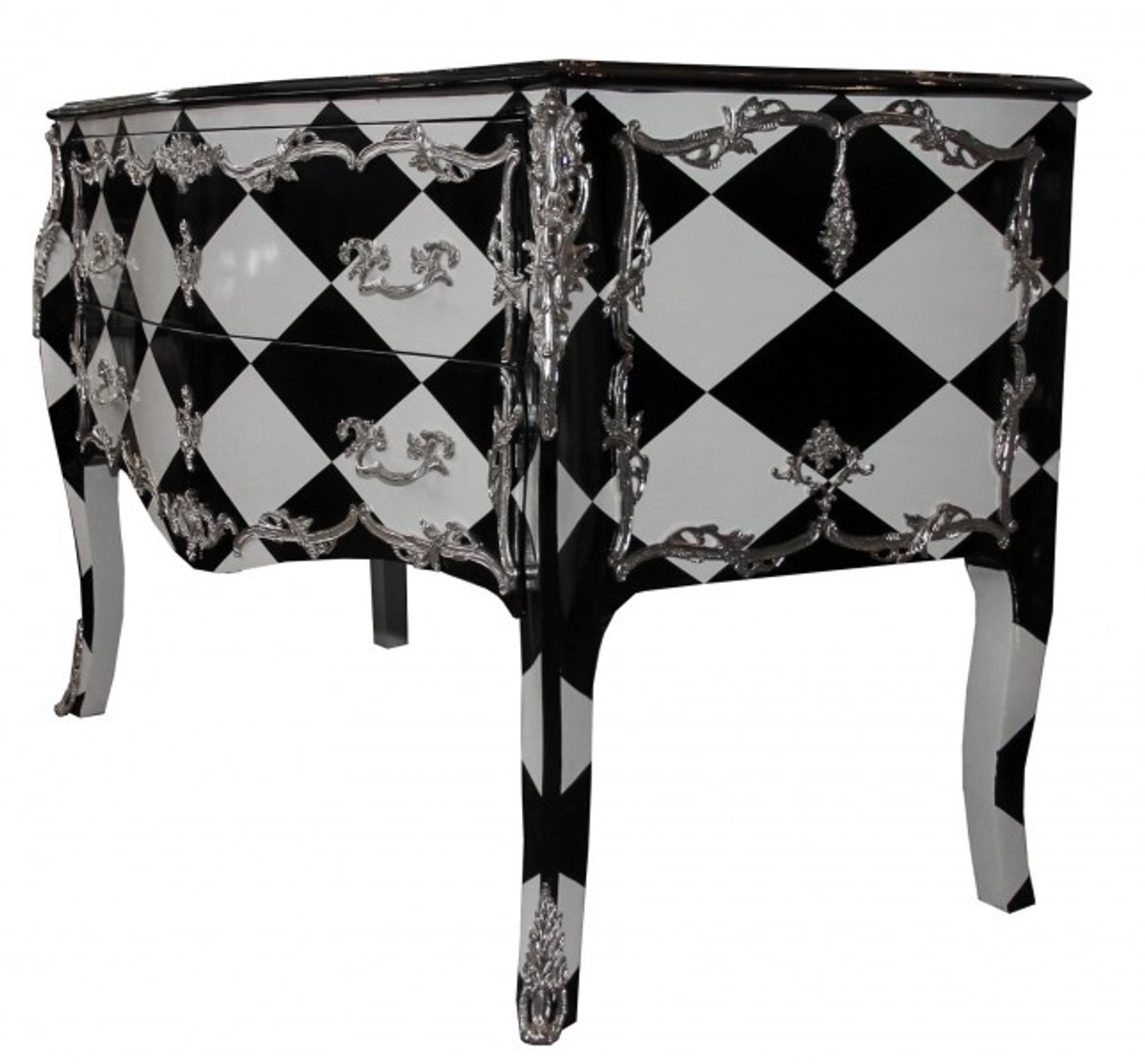Casa Padrino Baroque Commode Karo Design 130cm - unique objects an antique look Casa Padrino Baroque Commode Karo Design 130cm - unique objects an antique look