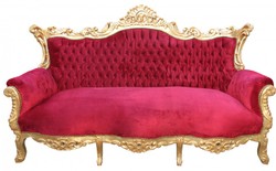 Casa Padrino Baroque Living Room Set Master Bordeaux Red / Gold - 3-Seater, 2-Seater & Armchair - Luxury Furniture Casa Padrino Baroque Living Room Set Master Bordeaux Red / Gold - 3-Seater, 2-Seater & Armchair - Luxury Furniture