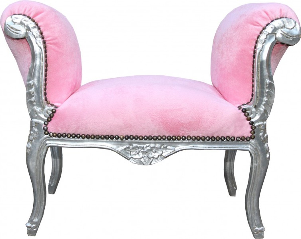 Casa Padrino Barock Schemel Hellrosa Rosa Babyrosa Silber Baroque Antique Ottoman Stool Light Rose Babyrose Silver Furniture Antik Stil Möbel Interior Casa Padrino Barock Schemel Hellrosa Rosa Babyrosa Silber Baroque Antique Ottoman Stool Light Rose Babyrose Silver Furniture Antik Stil Möbel Interior