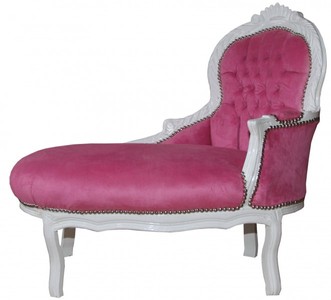Casa Padrino Chaise Longue Barroca para Niños Rosa / Blanco - Mueble Infantil de Lujo, Altura 93 cm Casa Padrino Chaise Longue Barroca para Niños Rosa / Blanco - Mueble Infantil de Lujo, Altura 93 cm