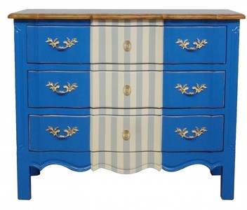 Casa Padrino Cómoda Barroca Azul / Blanco / Gris / Colores Madera con Aplicaciones Oro, 105 x 50 x 84 cm Casa Padrino Cómoda Barroca Azul / Blanco / Gris / Colores Madera con Aplicaciones Oro, 105 x 50 x 84 cm