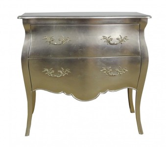 Casa Padrino Cómoda Barroca Plata 95 x 86 x 53 cm - Mueble de estilo antiguo en madera maciza de caoba Casa Padrino Cómoda Barroca Plata 95 x 86 x 53 cm - Mueble de estilo antiguo en madera maciza de caoba