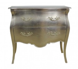Casa Padrino Commode Baroque Argent 95 x 86 x 53 cm - Meuble de style antique en bois d'acajou massif Casa Padrino Commode Baroque Argent 95 x 86 x 53 cm - Meuble de style antique en bois d'acajou massif