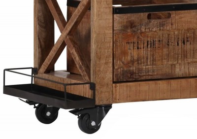 Casa Padrino Bar Trolley Servierwagen aus Mango Massivholz - Hotel & Restaurant Einrichtung Möbel