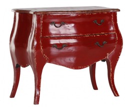 Casa Padrino Cómoda Barroca Roja y Madera 91 x 45 x 76 cm Casa Padrino Cómoda Barroca Roja y Madera 91 x 45 x 76 cm